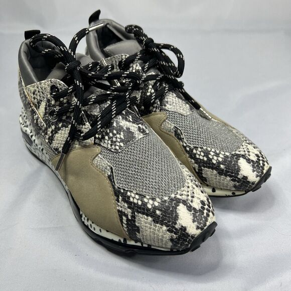 NEW Steve Madden Women's Cliff Sneakers Size 9 Silver Snakeskin Shoes - Picture 4 of 9